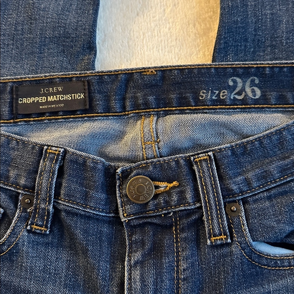 J. Crew Dark Cropped Matchstick jeans size 26 - Picture 4 of 7